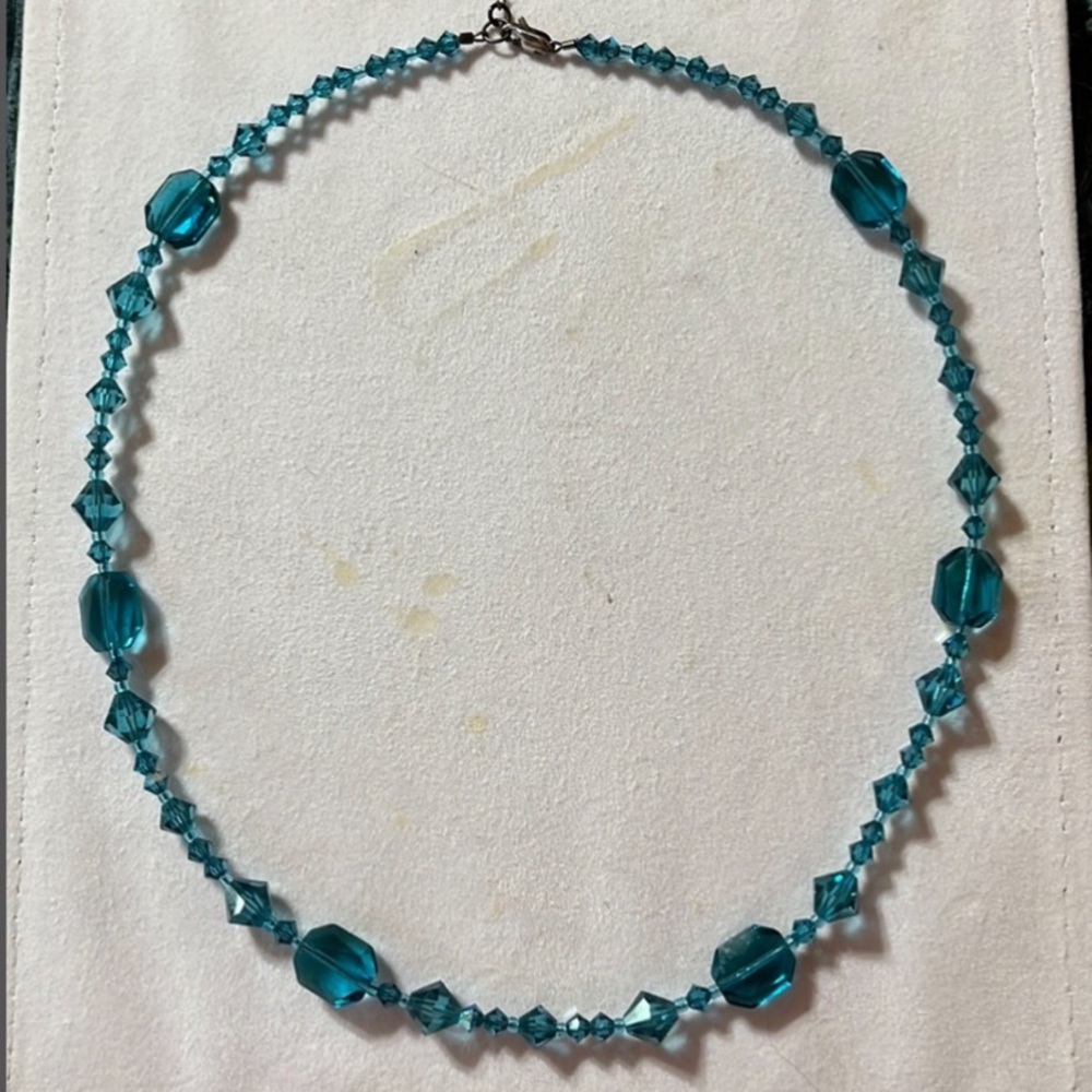 Swarovski Teal Crystal Necklace